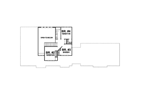 Floor Plan - Upper Floor for Country House Plan #50-238 - 4 bed, 2.5 bath