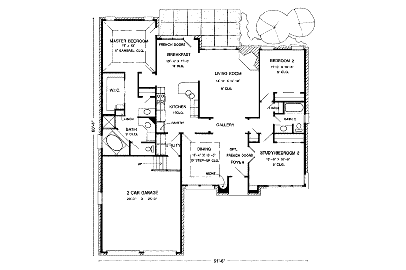 Dream House Plan - Floor Plan - Main Floor for European House Plan #410-319 - 2 bed, 2 bath