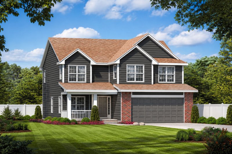 Dream House Plan - Exterior - Front Elevation 3 for Traditional House Plan #20-2196 - 4 bed, 3 bath