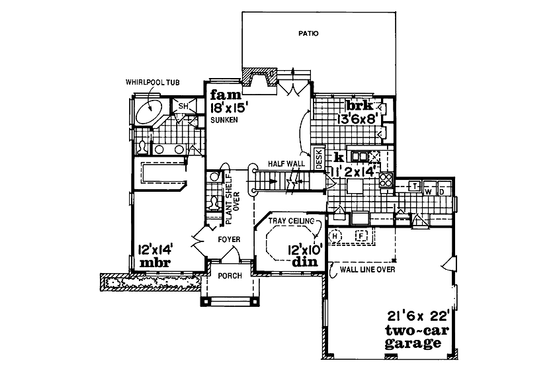 Floor Plan - Main Floor for European House Plan #47-272 - 4 bed, 2.5 bath