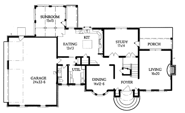 Country Floor Plan - Main Floor Plan #15-218