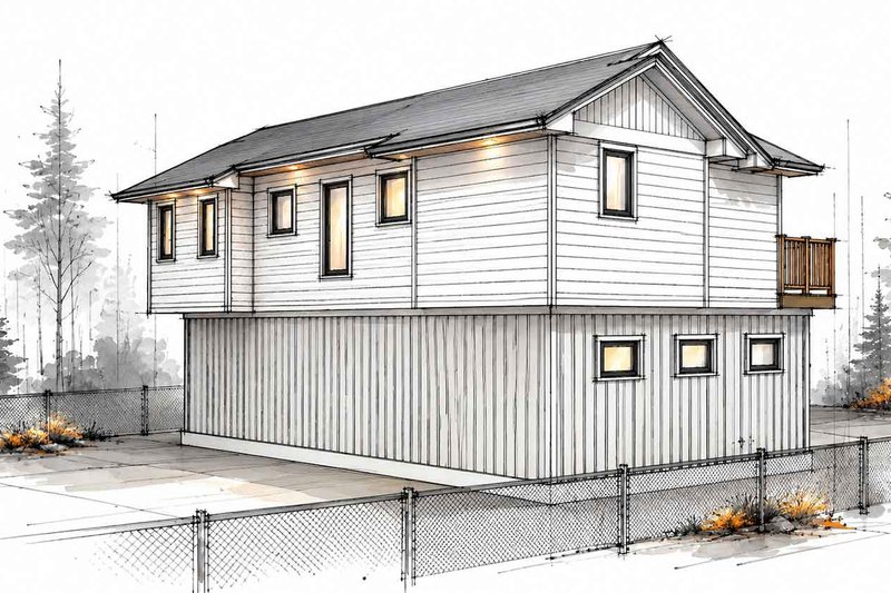 House Blueprint - Exterior - Other Elevation 2 for Cabin House Plan #1101-73 - 2 bed, 1 bath