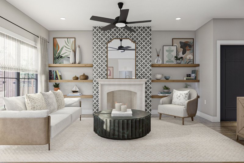 House Blueprint - Interior - Family Room for Modern House Plan #455-654 - 3 bed, 2.5 bath