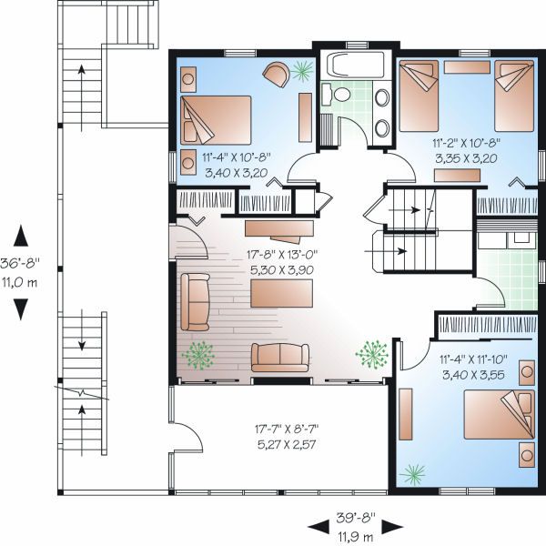 House Design - Traditional Floor Plan - Main Floor Plan #23-869