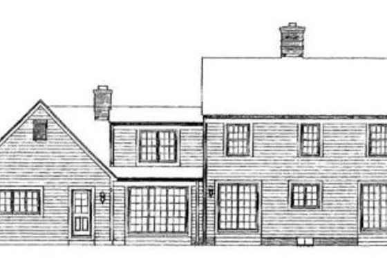 Exterior - Rear Elevation for Country House Plan #72-152 - 4 bed, 2.5 bath