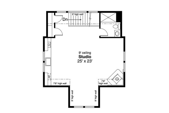 Floor Plan - Upper Floor for Country House Plan #124-1098, 1 bath