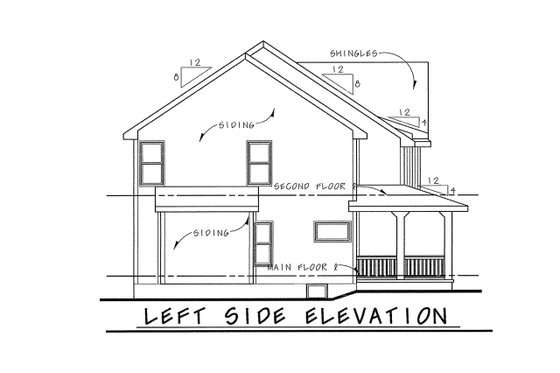Exterior - Other Elevation for Bungalow House Plan #20-1846 - 4 bed, 3 bath