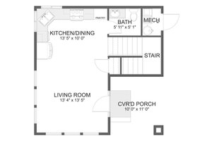 Floor Plan - Main Floor for Modern House Plan #1060-326 - 1 bed, 1.5 bath