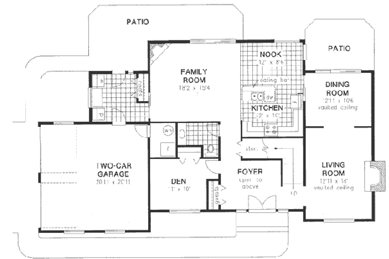 House Design - Floor Plan - Main Floor for Traditional House Plan #18-8939 - 5 bed, 2.5 bath