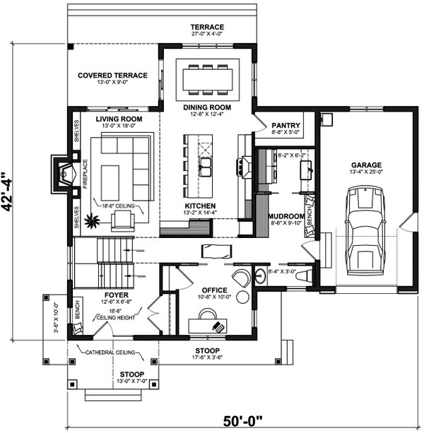 Farmhouse Floor Plan - Main Floor Plan #23-2767