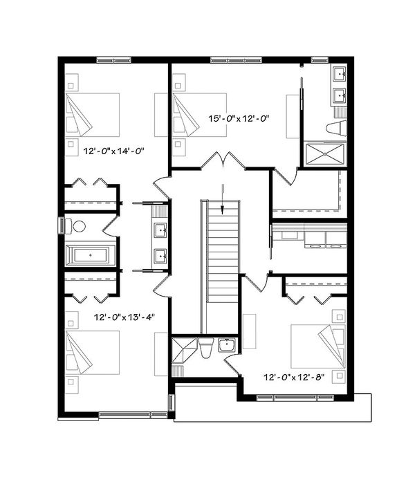 Architectural House Design - Contemporary Floor Plan - Upper Floor Plan #23-2647