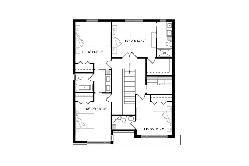 Dream House Plan - Floor Plan - Upper Floor for Contemporary House Plan #23-2647 - 4 bed, 3.5 bath