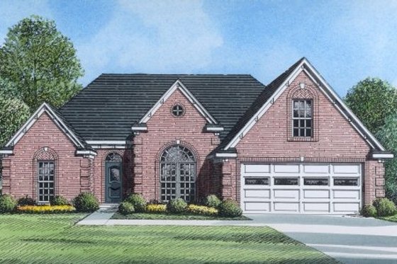 Exterior - Front Elevation for Traditional House Plan #424-378 - 3 bed, 2 bath