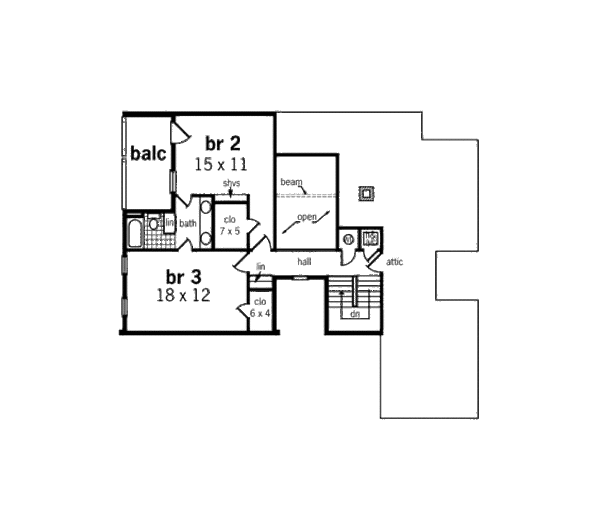 Home Plan - Mediterranean Floor Plan - Upper Floor Plan #45-349
