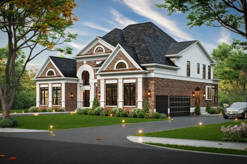 Home Plan - Exterior - Front Elevation 3 for European House Plan #119-237 - 4 bed, 4 bath