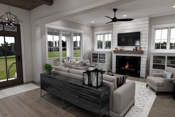 Interior - Family Room 1 for Farmhouse House Plan #51-1261 - 3 bed, 3.5 bath
