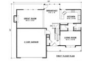 European Style House Plan - 4 Beds 2.5 Baths 2415 Sq/Ft Plan #67-772 