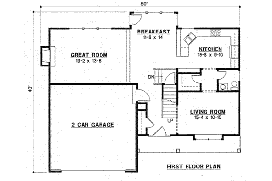 Floor Plan - Main Floor for European House Plan #67-772 - 4 bed, 2.5 bath