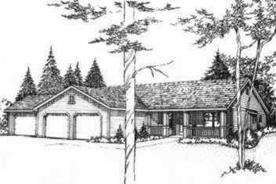 Exterior - Front Elevation for Traditional House Plan #78-200 - 2 bed, 2 bath
