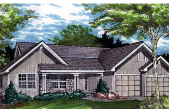 Exterior - Front Elevation for Traditional House Plan #320-372 - 2 bed, 2.5 bath