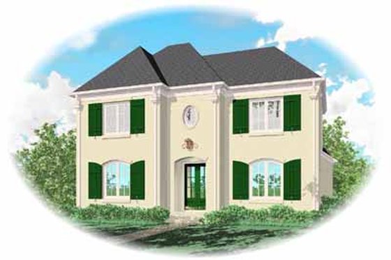 Exterior - Front Elevation for Southern House Plan #81-332 - 4 bed, 3.5 bath