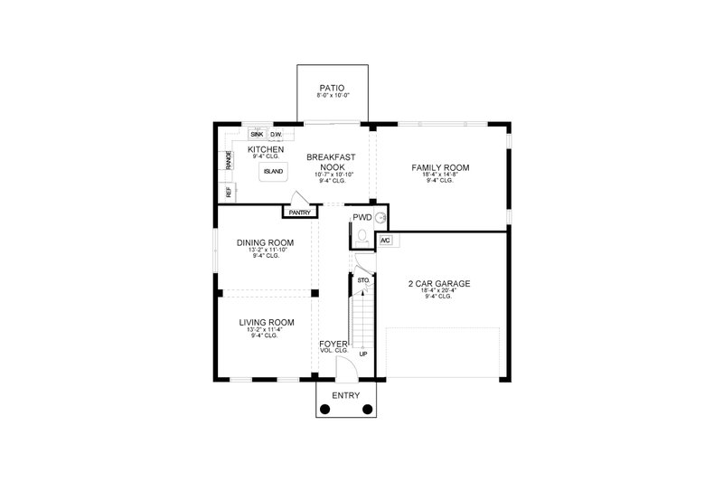 House Blueprint - Floor Plan - Main Floor for Traditional House Plan #1058-200 - 3 bed, 3.5 bath