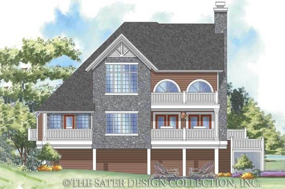 Exterior - Rear Elevation for Traditional House Plan #930-157 - 3 bed, 2 bath