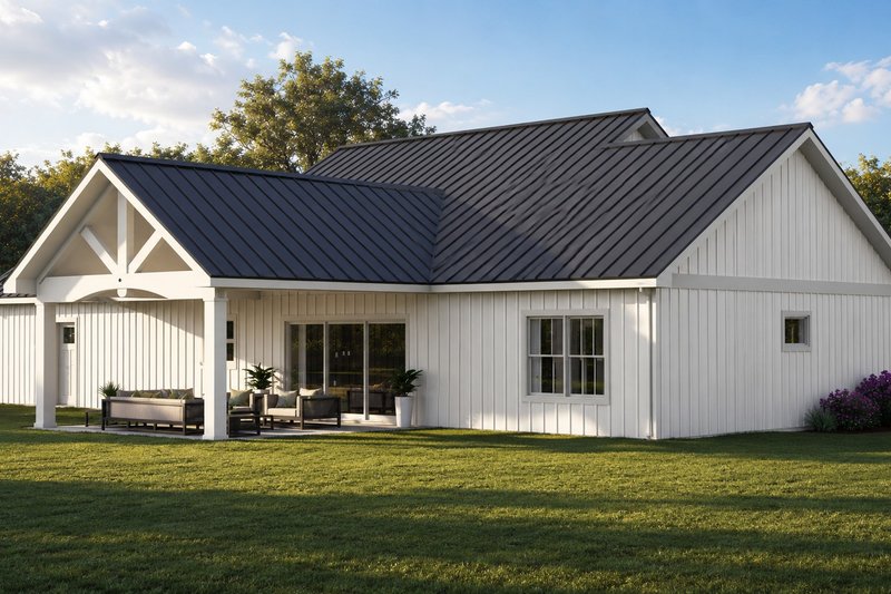House Blueprint - Exterior - Rear Elevation 1 for Farmhouse House Plan #1064-509 - 3 bed, 2.5 bath