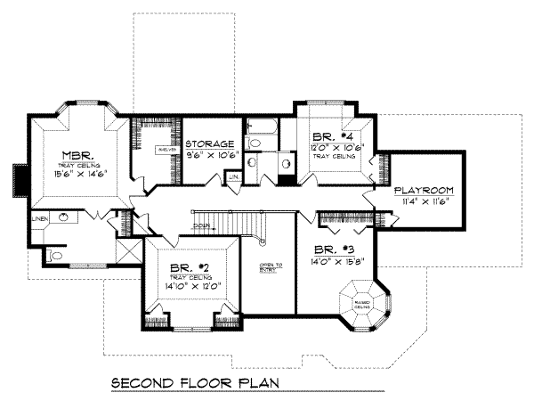 Victorian Floor Plan - Upper Floor Plan #70-482