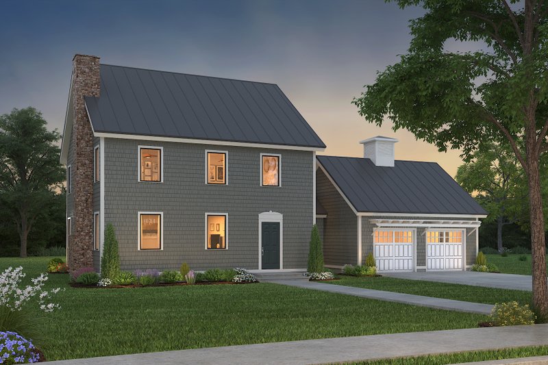 Architectural House Design - Exterior - Front Elevation 4 for Colonial House Plan #497-19 - 3 bed, 2.5 bath