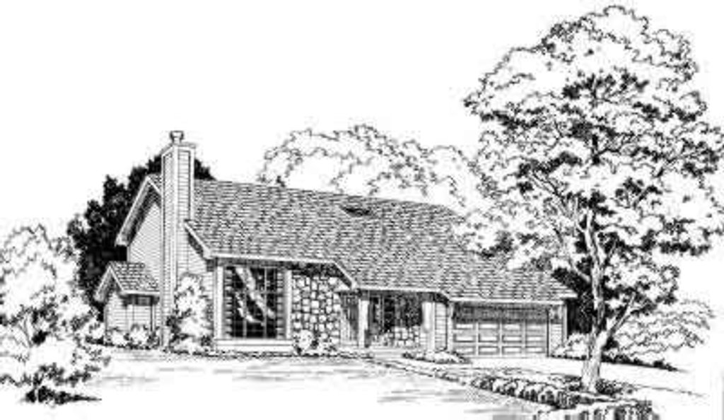 Exterior - Front Elevation 2 House Plan #312-262 - 3 bed, 2.5 bath
