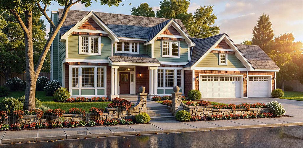 Exterior - Front Elevation for Craftsman House Plan #312-146 - 3 bed, 2.5 bath