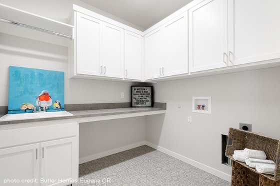 Interior - Laundry for Ranch House Plan #124-1194 - 3 bed, 2 bath