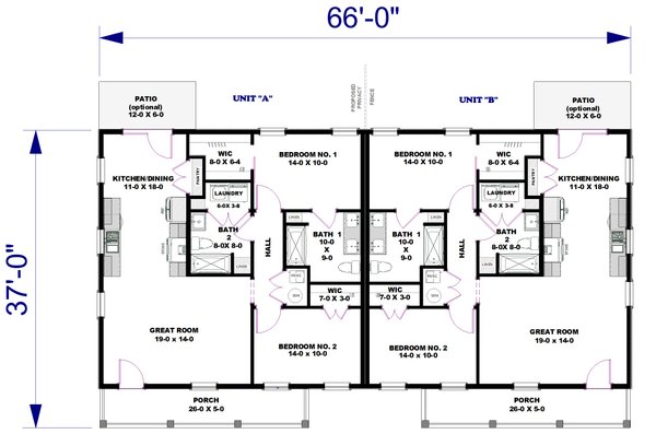 House Blueprint - Farmhouse Floor Plan - Main Floor Plan #44-303