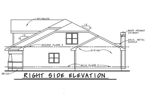 Exterior - Front Elevation 4 for Craftsman House Plan #20-1228 - 3 bed, 3 bath