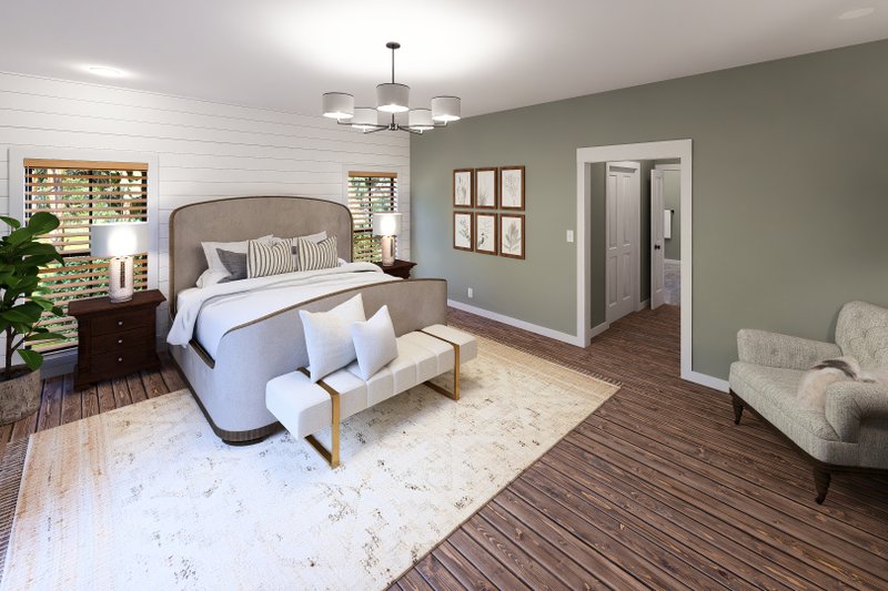 House Blueprint - Interior - Master Bedroom for Barndominium House Plan #44-300 - 3 bed, 3.5 bath