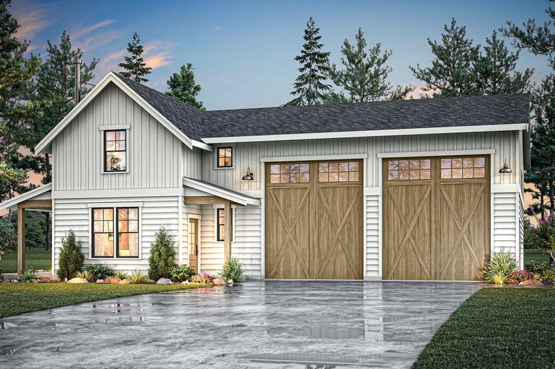 House Blueprint - Barndominium Exterior - Front Elevation Plan #1070-249