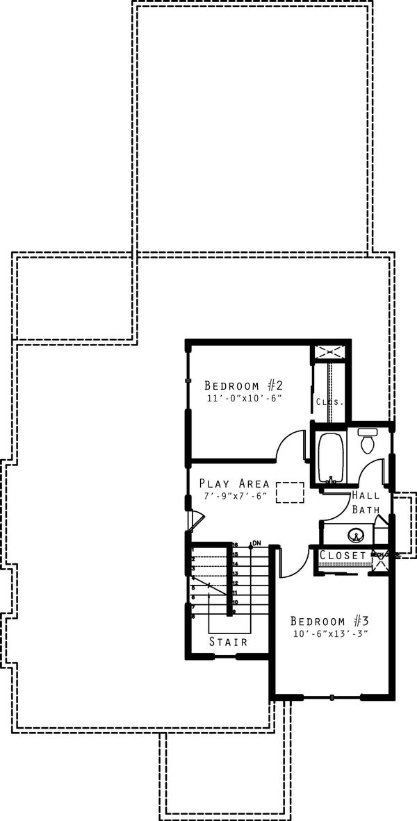 Craftsman Floor Plan - Upper Floor Plan #434-16