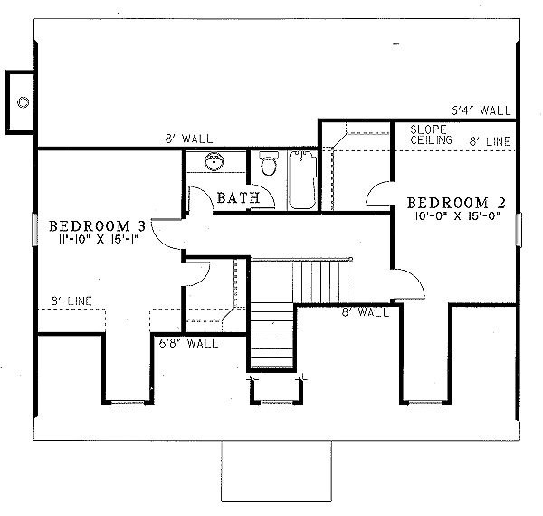 Architectural House Design - Colonial Floor Plan - Upper Floor Plan #17-231