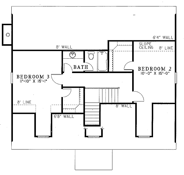 Colonial Floor Plan - Upper Floor Plan #17-231