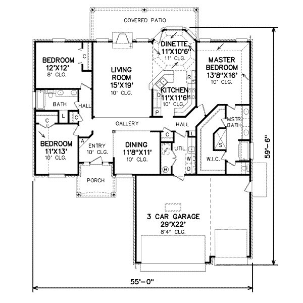 Traditional Style House Plan - 3 Beds 2 Baths 1868 Sq/Ft Plan #65-441 ...