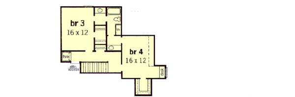 European Floor Plan - Upper Floor Plan #16-229