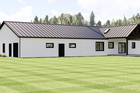 Exterior - Rear Elevation 1 for Craftsman House Plan #1064-458 - 3 bed, 2 bath