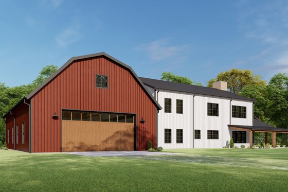 Metal-Framed Barndominium Plan 1092-52 - Front Exterior