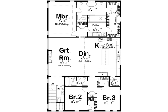 Floor Plan - Upper Floor for Barndominium House Plan #455-613 - 3 bed, 3 bath