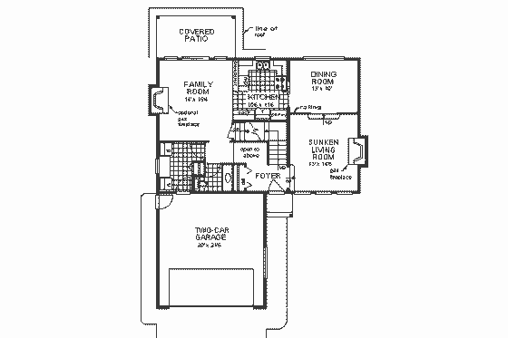 Floor Plan - Main Floor for European House Plan #18-202 - 3 bed, 1.5 bath