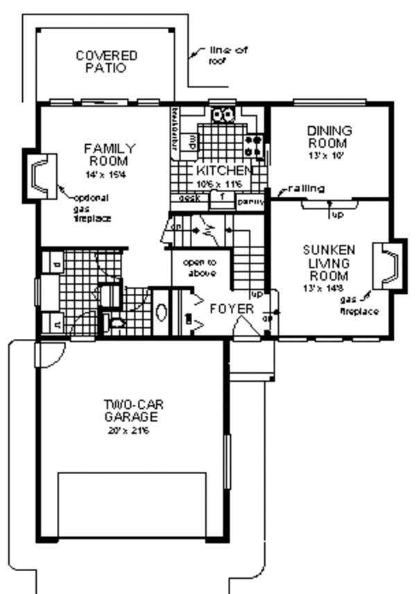 Architectural House Design - European Floor Plan - Main Floor Plan #18-202