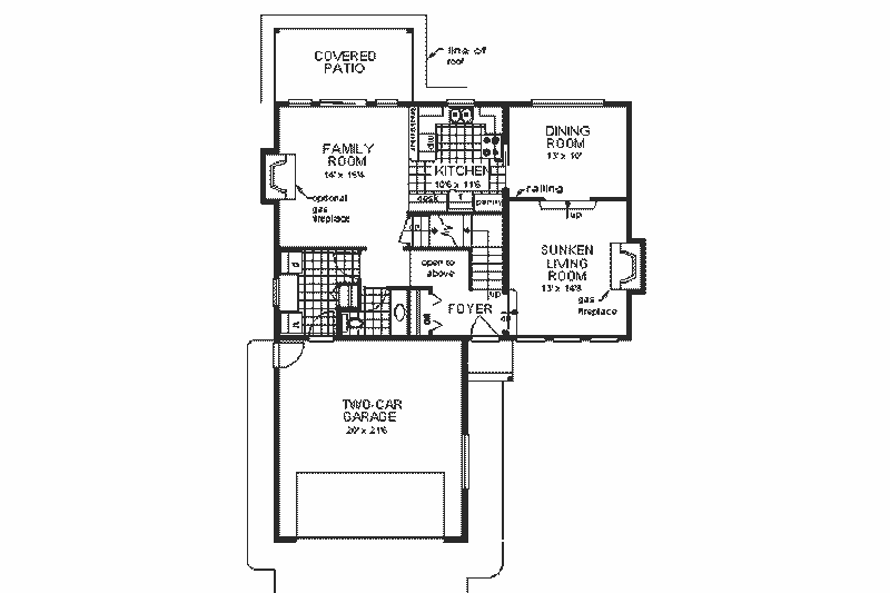 Home Plan - Floor Plan - Main Floor for European House Plan #18-202 - 3 bed, 1.5 bath