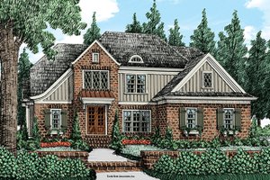 Cottage Exterior - Front Elevation Plan #927-977