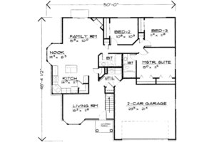 Floor Plan - Main Floor for Traditional House Plan #308-143 - 3 bed, 2 bath